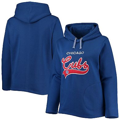 Women's Soft as a Grape Royal Chicago Cubs Plus Size Side Split Pullover Hoodie