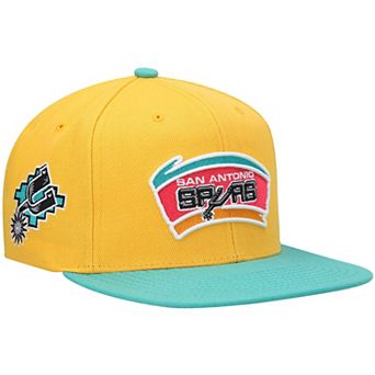 Men's Mitchell & Ness Yellow San Antonio Spurs Hardwood Classics Snapback Hat