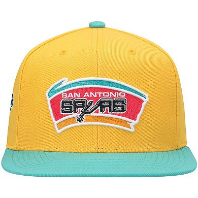 Men's Mitchell & Ness Yellow San Antonio Spurs Hardwood Classics Snapback Hat