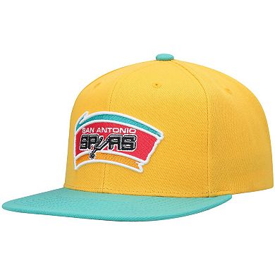 Men's Mitchell & Ness Yellow San Antonio Spurs Hardwood Classics Snapback Hat