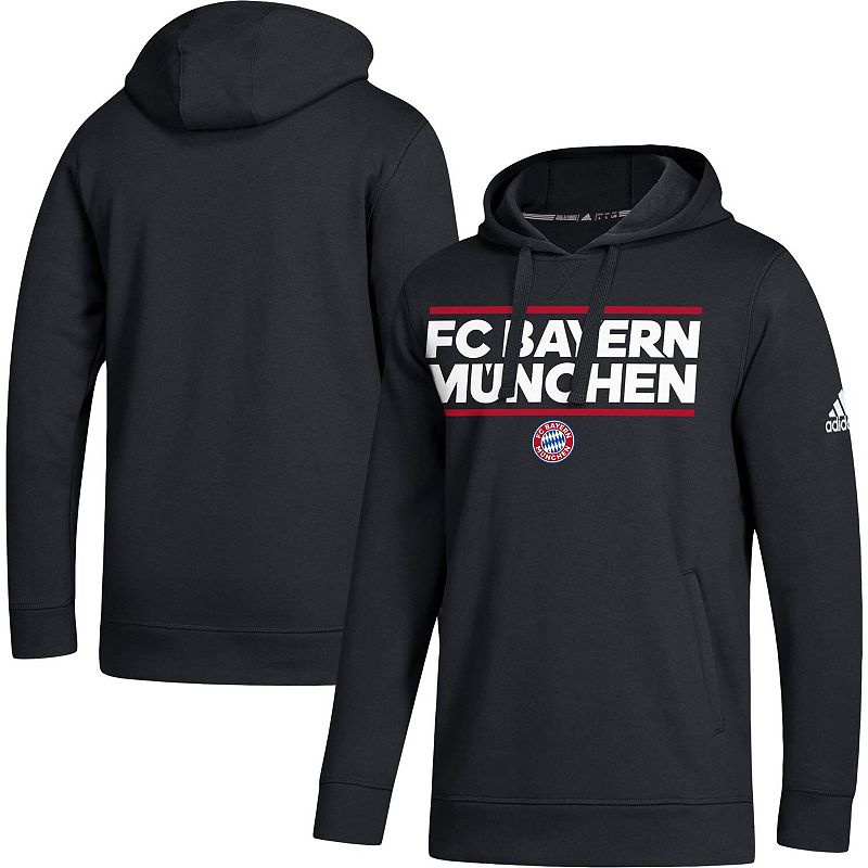 Mens adidas Black Bayern Munich Lockup Pullover Hoodie, Size: Small