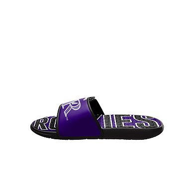 Men's FOCO Colorado Rockies Logo Gel Slide Sandals