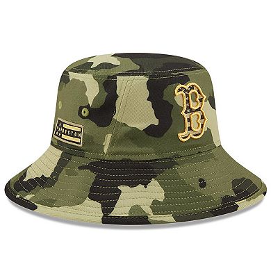 Men's New Era Camo Boston Red Sox 2022 Armed Forces Day Bucket Hat
