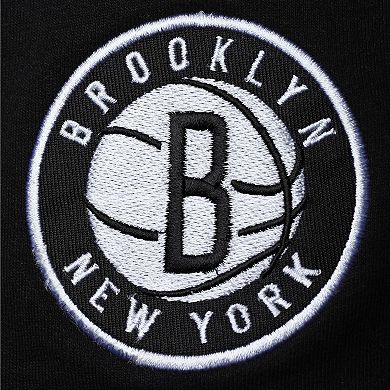 Men's Black/White Brooklyn Nets Big & Tall Contrast Stitch Knit Shorts