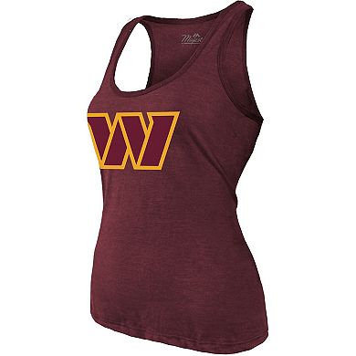Women's Majestic Threads Terry McLaurin Burgundy Washington Commanders Player Name & Number Tri-Blend Tank Top