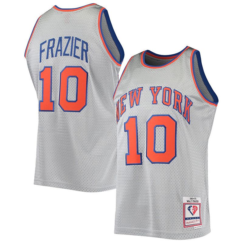 Mens Mitchell & Ness Walt Frazier Silver New York Knicks 75th Anniversary 