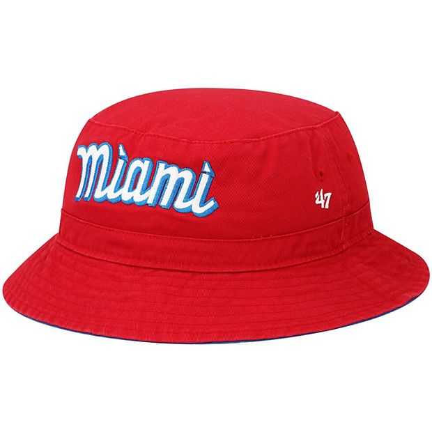 Men's '47 Red Miami Marlins 2022 City Connect Bucket Hat