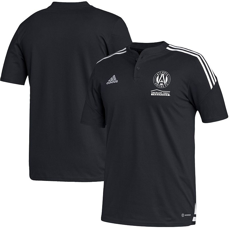 Mens adidas Black Atlanta United FC Henley AEROREADY Polo, Size: Small, AT