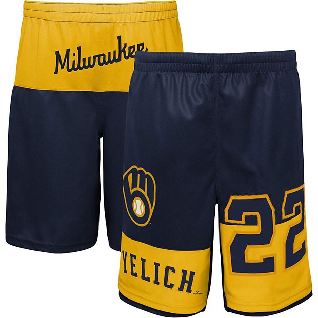 Youth Christian Yelich Navy Milwaukee Brewers Pandemonium Name & Number  Shorts