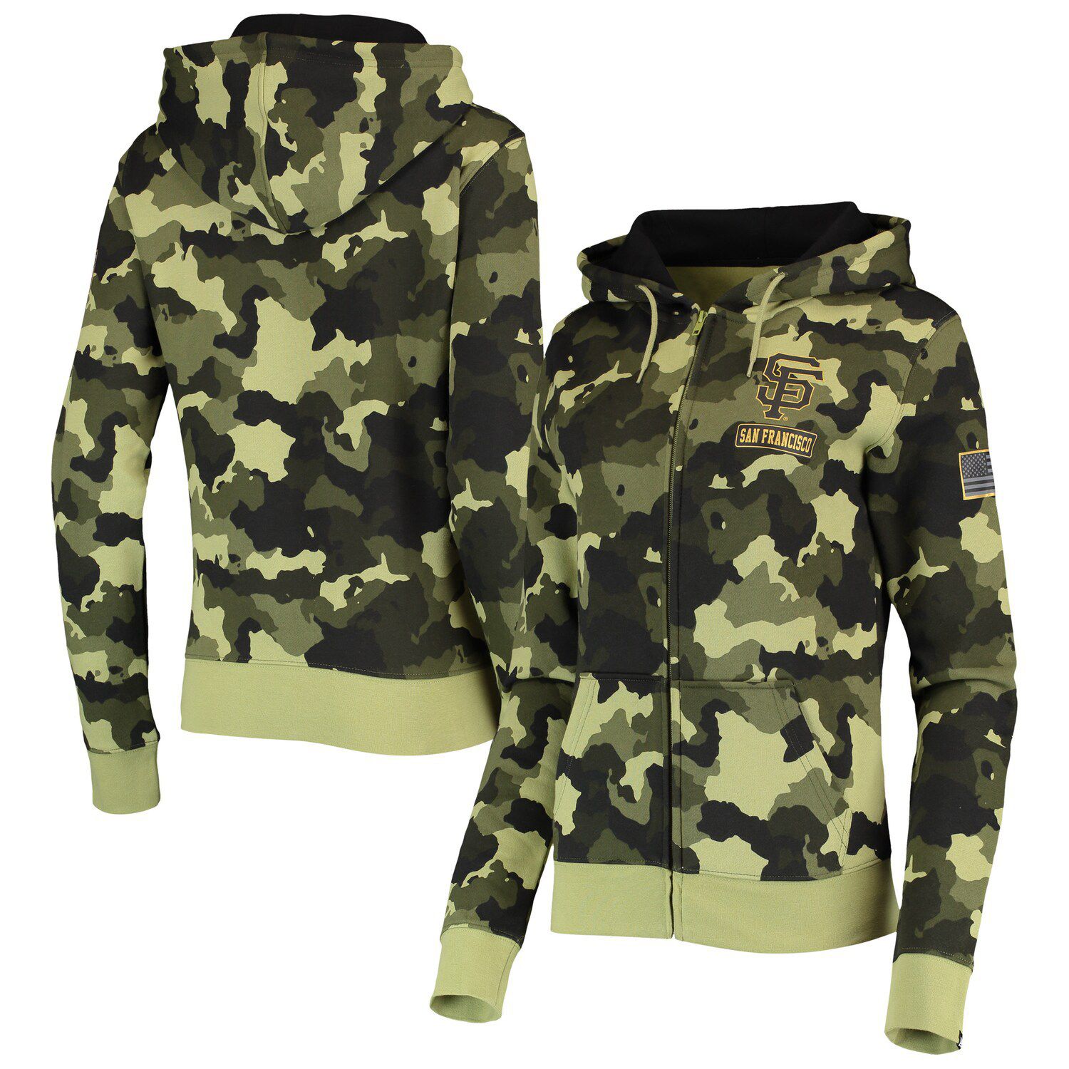 Men's The Wild Collective Black Chicago Bears Camo Pullover Hoodie