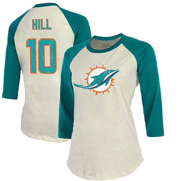 Tyreek Hill Miami Dolphins Youth Aqua Name & Number Logo T-Shirt 