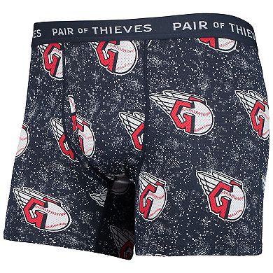Men's Pair of Thieves Black/Navy Cleveland Guardians Super Fit 2-Pack Boxer Briefs Set