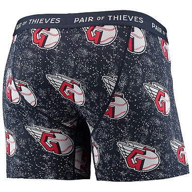 Men's Pair of Thieves Black/Navy Cleveland Guardians Super Fit 2-Pack Boxer Briefs Set