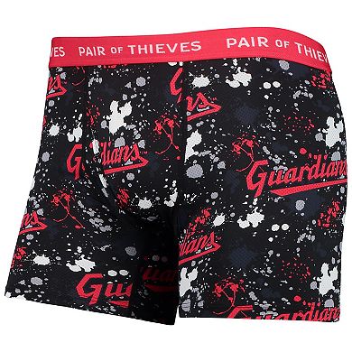 Men's Pair of Thieves Black/Navy Cleveland Guardians Super Fit 2-Pack Boxer Briefs Set