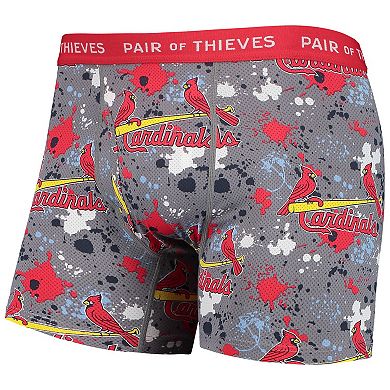 Men's Pair of Thieves Gray/Navy St. Louis Cardinals Super Fit 2-Pack Boxer Briefs Set