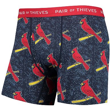 Men's Pair of Thieves Gray/Navy St. Louis Cardinals Super Fit 2-Pack Boxer Briefs Set