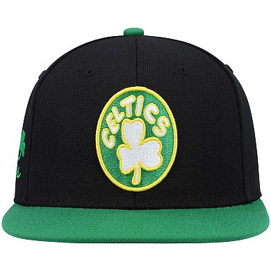Men's Mitchell & Ness Black/Kelly Green Boston Celtics Hardwood Classics Snapback Hat