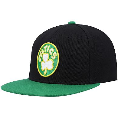 Men's Mitchell & Ness Black/Kelly Green Boston Celtics Hardwood Classics Snapback Hat