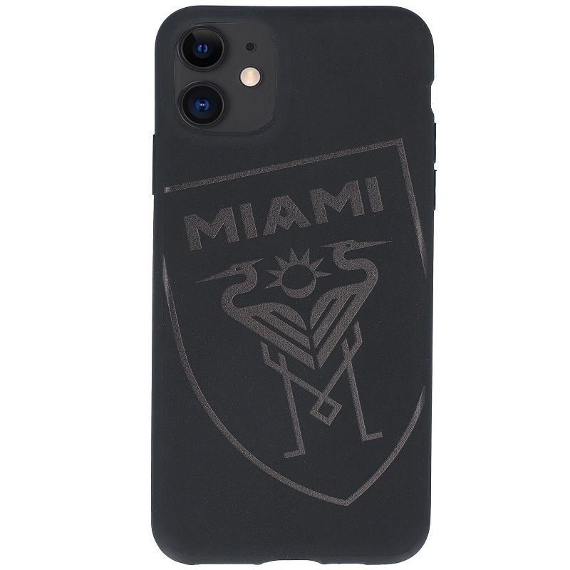 Black Inter Miami CF iPhone Tilted Shield Soft Matte Case, Mls Black