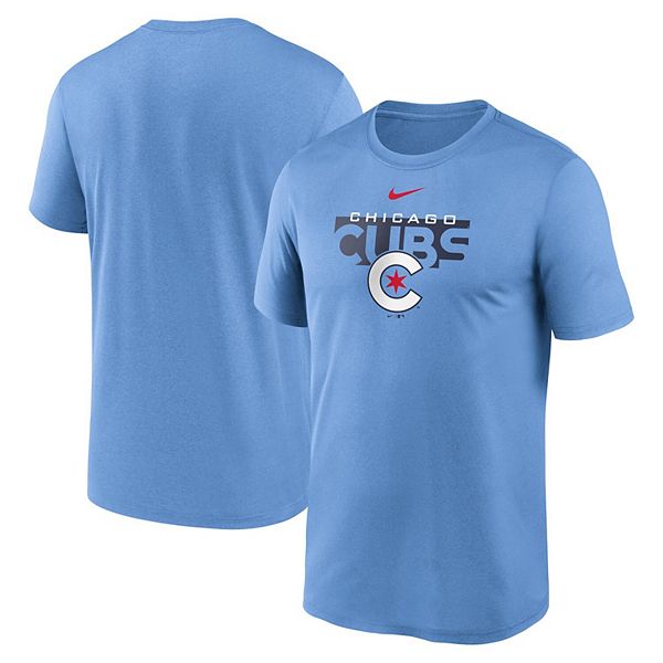 North Side Chicago Cubs Nike T Shirt Womens Medium M Blue Slim Fit Short  Sleeve