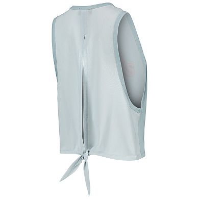 Women's The Wild Collective Light Blue Boston Red Sox Open Back Twist-Tie Tank Top