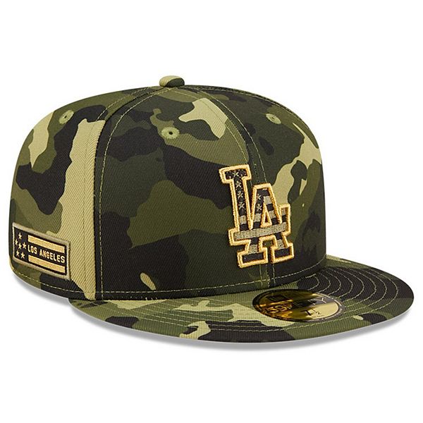 Men's New Era Camo Los Angeles Dodgers 2022 Armed Forces Day On-Field ...