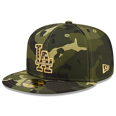 Men's New Era Camo Los Angeles Dodgers 2022 Armed Forces Day On-Field ...