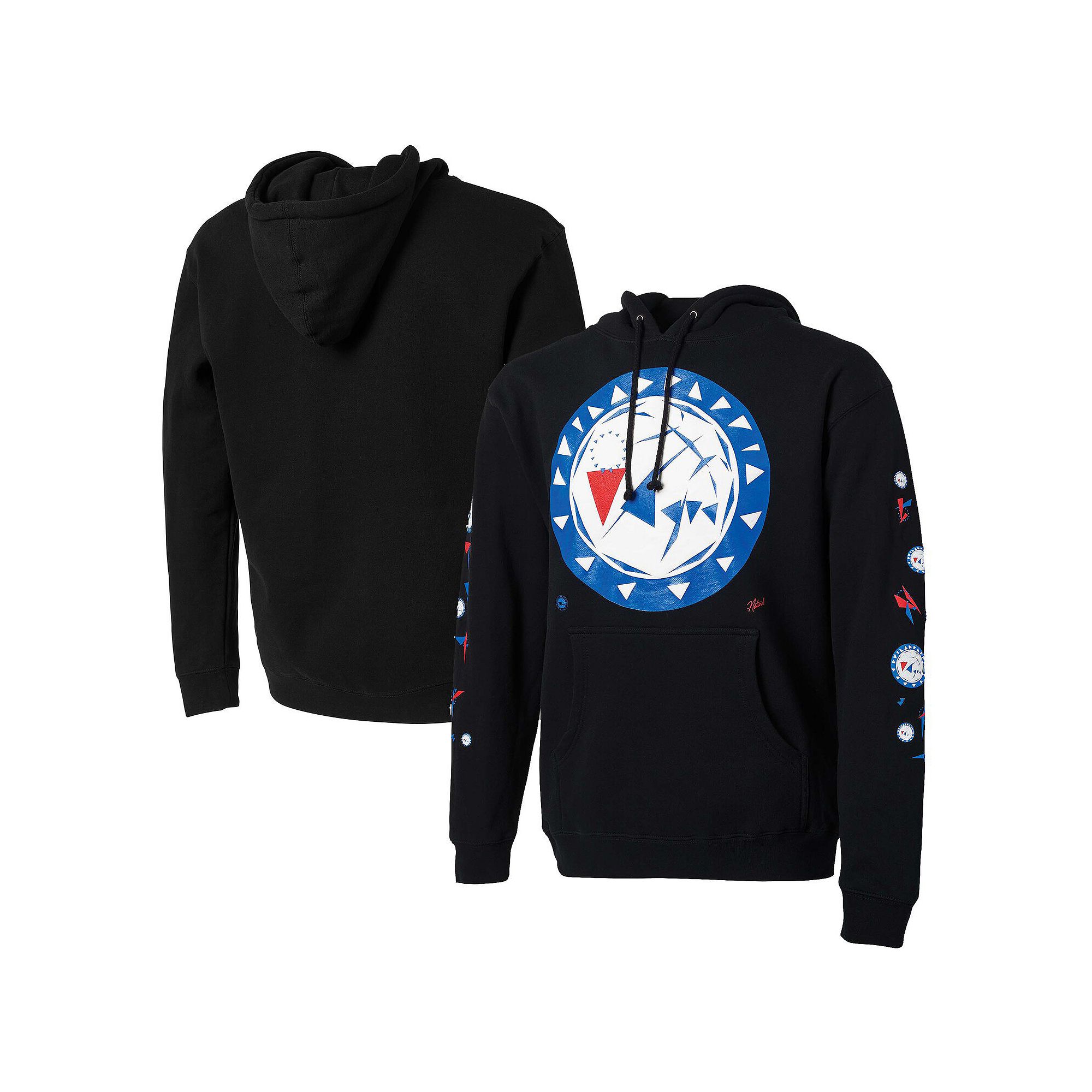 Mens NBA x Naturel Black Philadelphia 76ers No Caller ID Pullover Hoodie, 