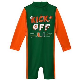 Infant Green/Orange Miami Hurricanes Wave Runner Wetsuit