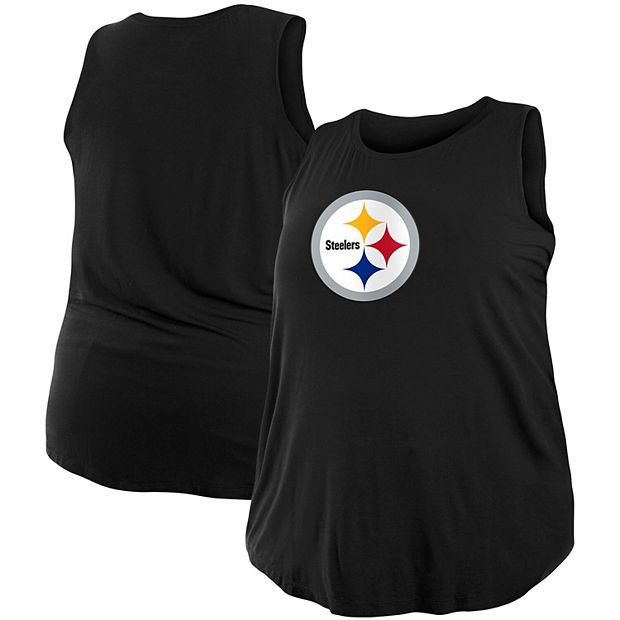 Women's New Era Black Pittsburgh Steelers Plus Size Tank Top