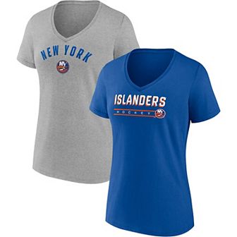 Women's Fanatics Branded Royal/Heathered Gray New York Islanders 2-Pack V-Neck T-Shirt Set