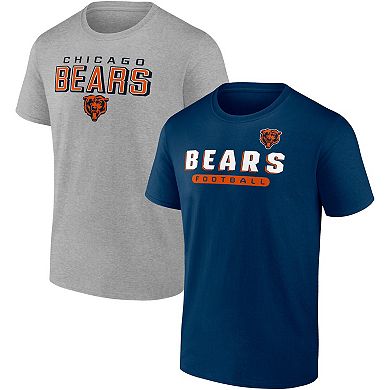 Men's Fanatics Branded Navy/Heathered Gray Chicago Bears Parent T-Shirt Combo Pack