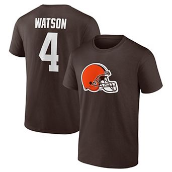 Men's Fanatics Branded Deshaun Watson Brown Cleveland Browns Player Icon Name & Number T-Shirt