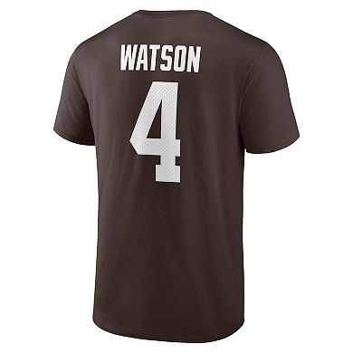 Men's Fanatics Branded Deshaun Watson Brown Cleveland Browns Player Icon Name & Number T-Shirt
