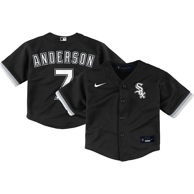 Chicago White Sox Nike Official Replica Home Jersey - Youth with Anderson 7  printing