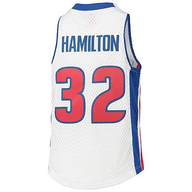 Youth Mitchell & Ness Richard Hamilton White Detroit Pistons 2003-04 Hardwood Classics Swingman Jersey