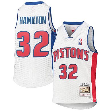 Youth Mitchell & Ness Richard Hamilton White Detroit Pistons 2003-04 Hardwood Classics Swingman Jersey
