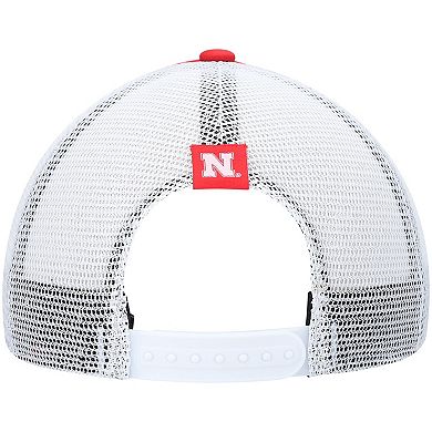 Men's adidas Scarlet/White Nebraska Huskers Wave Foam Trucker Snapback Hat