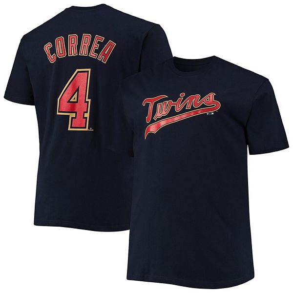 Men's Carlos Correa Navy Minnesota Twins Big & Tall Name & Number T-Shirt