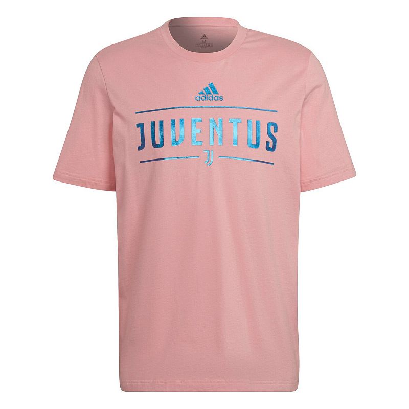 Mens adidas Pink Juventus Iridescent Graphic T-Shirt, Size: Medium