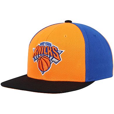 Men's Mitchell & Ness Orange New York Knicks On The Block Snapback Hat