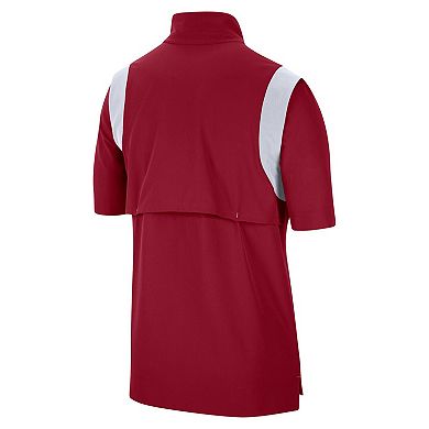 Men's Nike Crimson Alabama Crimson Tide Coach Short Sleeve Quarter-Zip Jacket