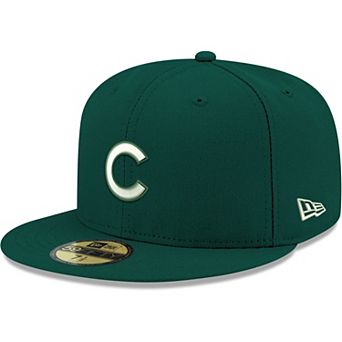 Men's New Era Green Chicago Cubs Logo White 59FIFTY Fitted Hat