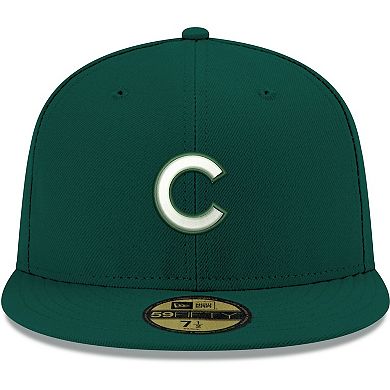 Men's New Era Green Chicago Cubs Logo White 59FIFTY Fitted Hat