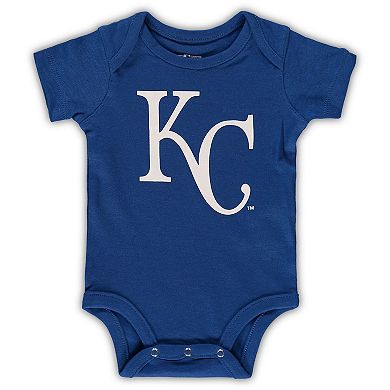 Infant Royal/Light Blue/Heathered Gray Kansas City Royals 3-Pack Change Up Bodysuit Set