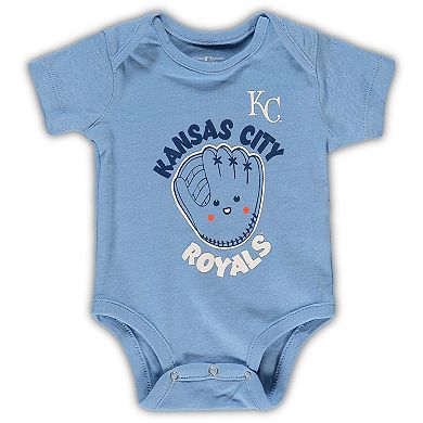 Infant Royal/Light Blue/Heathered Gray Kansas City Royals 3-Pack Change Up Bodysuit Set