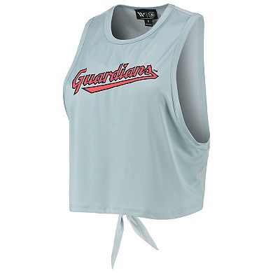 Women's The Wild Collective Light Blue Cleveland Guardians Open Back Twist-Tie Tank Top