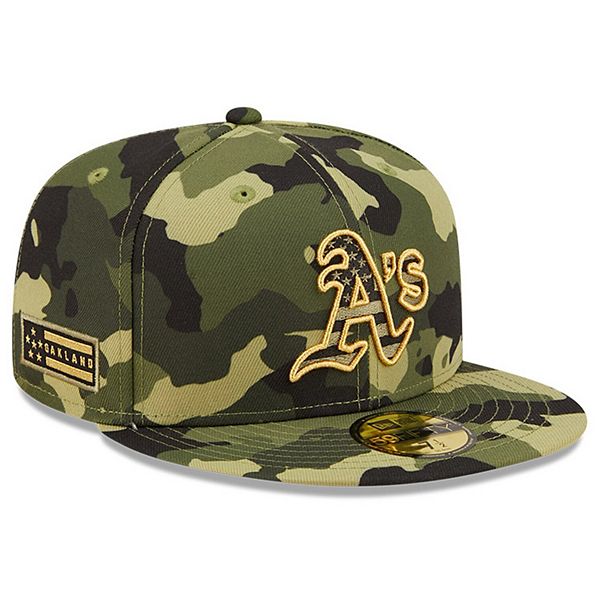 Men's New Era Camo Oakland Athletics 2022 Armed Forces Day On-Field ...