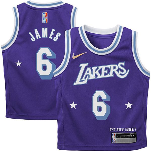 Nike NBA Los Angeles Lakers LeBron James Moments Mixtape City Edition Authentic Jersey Purple