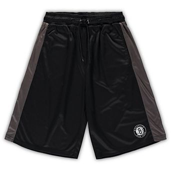 Men's Fanatics Branded Black/Charcoal Brooklyn Nets Big & Tall Performance Shorts
